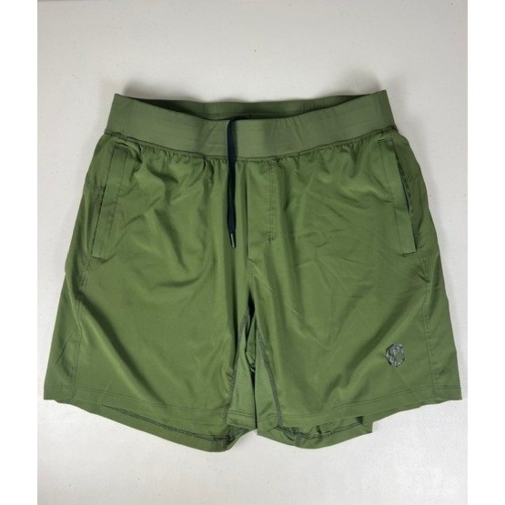 BP Born Primitive Mens Olive Green 7 Inch Inseam Training Athletic Shorts Large